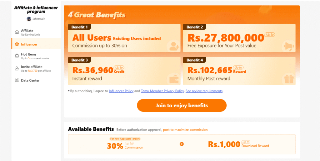 how to earn money with temu affiliate program