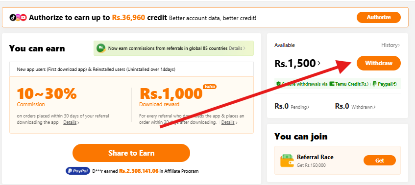 how to earn money with temu affiliate program