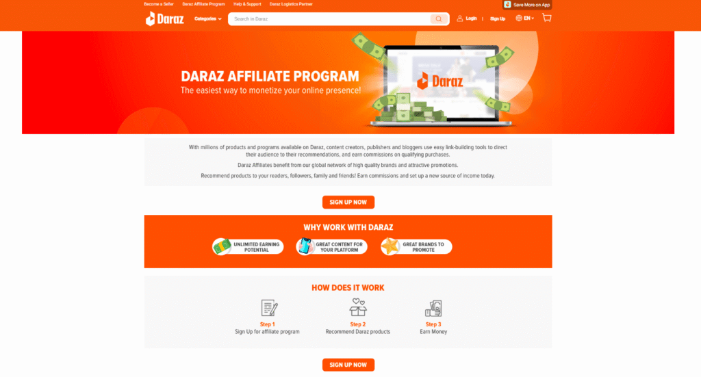 daraz affiliate program
